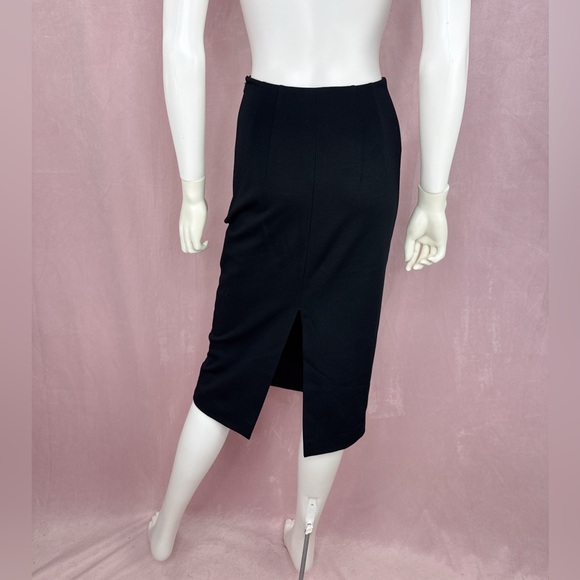 Jil Sander Womens Black Knee Length Pencil Skirt Size 0 US 32 EU Jersey Stretch - Picture 4 of 7